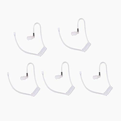 Replacement Acoustic Tube with Connector Compatible with Motorola Kenwood Surveillance Kit Earpiece Headset (5 Packs) - color: (5 Packs)