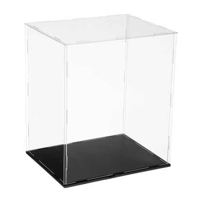 uxcell Acrylic Clear Display Case for Collectibles Self-Assemble Display Clear Boxes with Black Base Dustproof Countertop Storage Box for Collectibles Action Figure, 9.8 x 7.9 x 11.8 Inch - size: 9.8 x 7.9 x 11.8 Inch