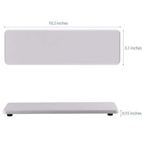 NiuYichee 2 Pcs Water Absorbing Stone Trays, Kitchen/Bathroom Sink Soap Dish, Diatomite Tray Used for Hand Soap & Cosmetic Bottles in The Modern Home, 3.15" W x 10.2" L, White