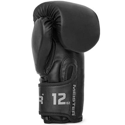 Meister [Critical] Boxing Gloves - Ergonomic High-Density Training Gloves - style: 12 Ounce Gloves - Matte Black