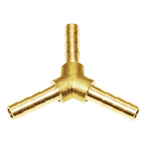 3/16" Hose Barb Y Shaped 3 Way Union Fitting Adapter Intersection/Split Brass Water/Fuel/Air - size: 3/16"