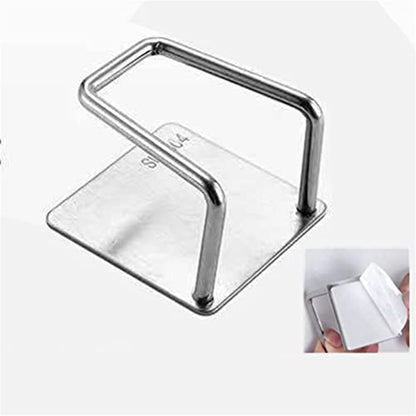 Pot Lid Holder, 2 Pairs of Wall Mount Pot Lid Organizer,304 Stainless Steel Self Adhesive Cabinet Door Pot Lid Holder Rack for Kitchen Wall Mount,Freely Adjustable Length - color: Silver