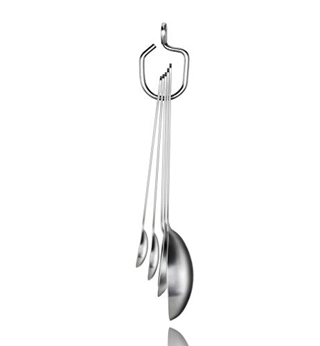 New Star Foodservice 18/8 Stainless Steel Measuring Spoons Set of 5, Silver