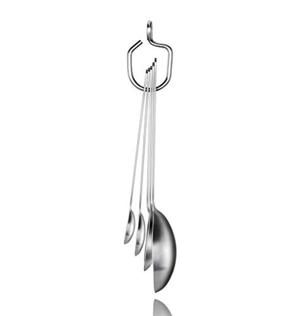 New Star Foodservice 18/8 Stainless Steel Measuring Spoons Set of 5, Silver