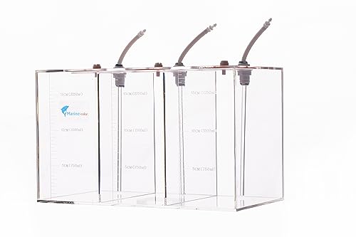 Marine Acrylic Liquid Storage Bucket with Dispensing Pump and Automatic Refill System Storage Container (3 Rooms, 7.5L/2.1G, 2.5L/0.7G Per Room)