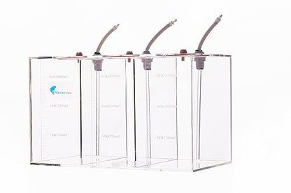Marine Acrylic Liquid Storage Bucket with Dispensing Pump and Automatic Refill System Storage Container (3 Rooms, 7.5L/2.1G, 2.5L/0.7G Per Room)