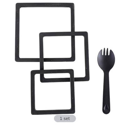 Square Floating Fish Feeding Ring Set, 3 Sizes, with Spoon, for Duckweed Control, Prevents Food Spread, Suitable for Guppies, Aquarium Decoration Interception Tool