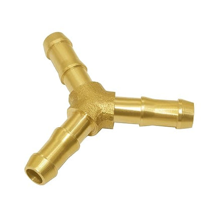 Hose Barb Fitting 5/16" Barbed Fitting 3 Way Y Shaped Union Brass Fitting - size: 5/16" (Double Barb)