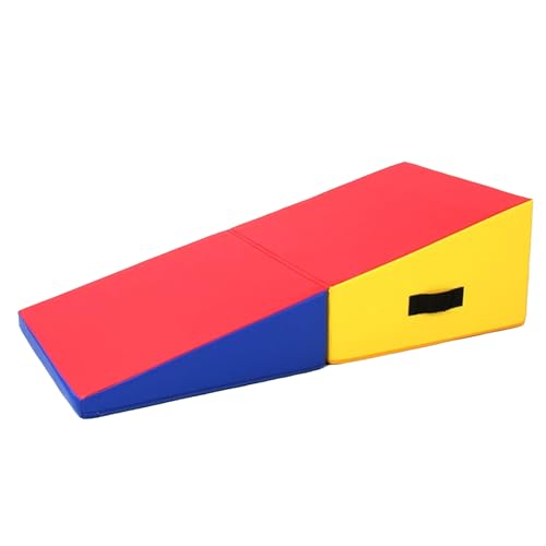 Gymnastics Incline Mat, Folding Gymnastics Wedge With Carrying Handle For Gymnastics, Martial Arts, Cheerleading, Dance Yoga Stretching Training Ex - color: Red