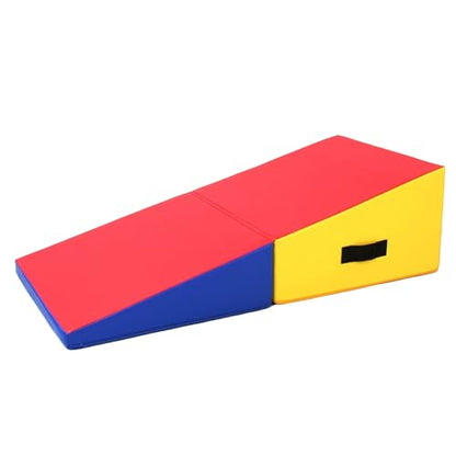 Gymnastics Incline Mat, Folding Gymnastics Wedge With Carrying Handle For Gymnastics, Martial Arts, Cheerleading, Dance Yoga Stretching Training Ex - color: Red