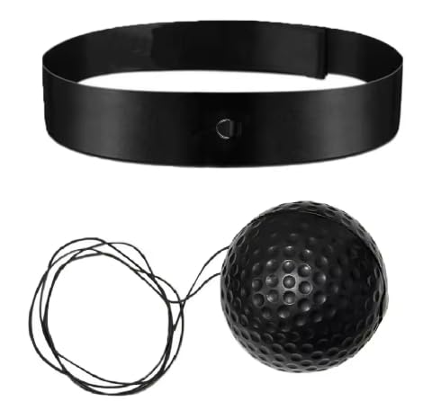 Boxing Reflex Speed Punch Ball with Headband, 6cm Ball for Kids and Adults, Stress Relief Training Equipment for Gym, Muay Thai, Sanda - color: Black