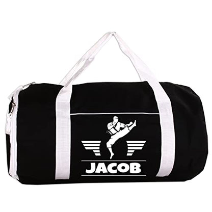 Personalized Sport/Gym Roll Duffel Bag - Martial Arts Male Black 18" - color: Black, style: Martial Arts Male