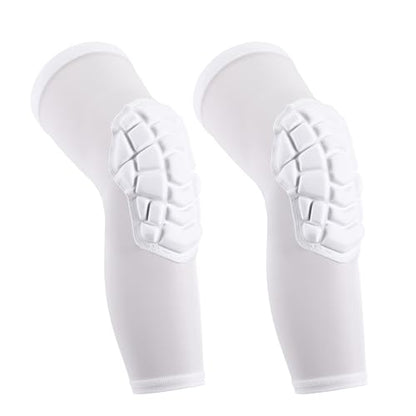 Basketball knee pads, compression leg covers for teenagers and adults, wrestling knee pads, football volleyball, pickleball, weightlifting knee pads (1 pair) (White, Medium) - color: Long white, size: Medium