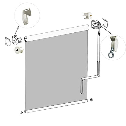 Roller Blind Installation Bracket, Replacement Parts for Sunshade, Cordless Crank kit, for Coolaroo External Sunshade, Outdoor Sunshade