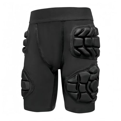 Youth Football Girdle with Hip & Thigh Pads, Kids Padded Compression Shorts w/ Cup Pocket - size: Medium