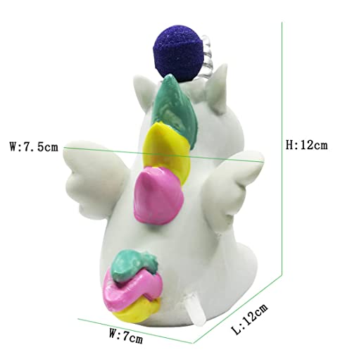 Aquarium Unicorn Air Bubble Maker Decor, Resin Unicorn Air Bubbler with Fixed Air Bubble Stone, Increase Oxygen, Great Landscape for Fish Tank Scenery Decor Ornament Betta Shrimp Tank