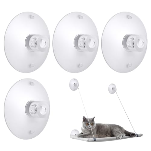 4 Pieces Cat Window Perch Suction Cup Powerful Window Bed Seat Replacement Suction Cup Clear PVC Sucker Pads for Cat Hammocks/Window Seat/Perch