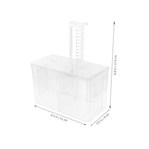 BESPORTBLE Fish Breeding Hatchery Box with Hooks, Aquarium Isolation Nursery Tank, Dual-Chamber Incubator for Tropical Fish Fry and Guppy Breeding in Home Aquariums