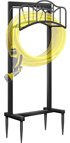 Garden Hose Holder -Upgraded Hose Holder Holds 100-feet Hose,Freestanding Heavy Duty Hose Hanger,Sturdy Hose Stand for Lawn & Yard,Black - style: Gothic Window