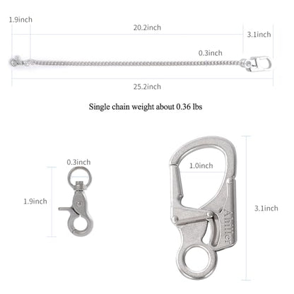 Ahiller Heavy Duty Key Wallet Chains for Men Biker - color: Silver-qk-1p