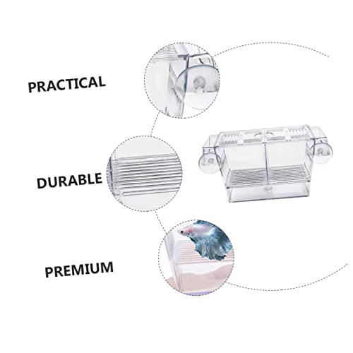 BESPORTBLE Transparent Fish Breeding Box Dual Layer Incubation Container for Fry Durable Aquarium Isolation Box with Suction Cup Design for Young Fish Care Large
