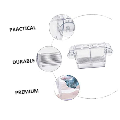 BESPORTBLE Transparent Fish Breeding Box Dual Layer Incubation Container for Fry Durable Aquarium Isolation Box with Suction Cup Design for Young Fish Care Large