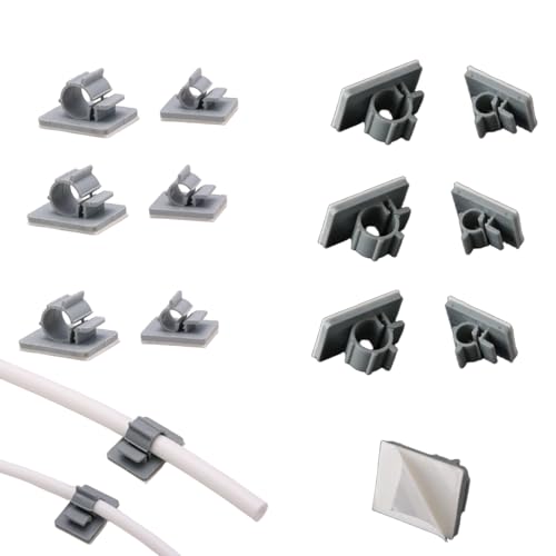 15-Pack Adhesive RO Tubing Holder Clips - for 1/4 Inch Water Filter Tube, Cable Management Mounts for Reverse Osmosis System, Refrigerator, Under Sink Organization (1/4 inch RO Tubing Mounting Clips) - size: 1/4 inch RO Tubing Mounting Clips