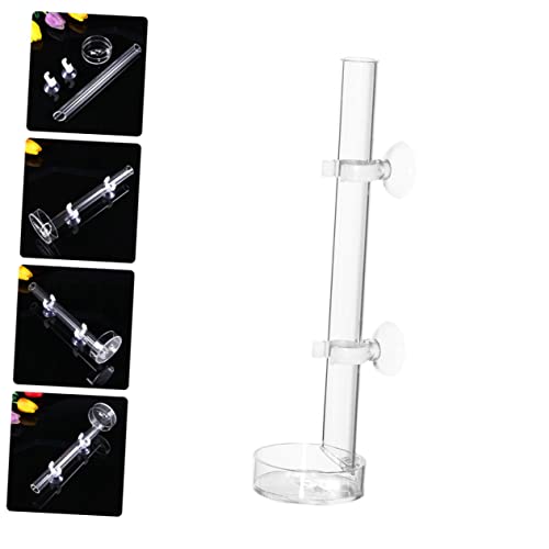 BESPORTBLE Transparent Acrylic Shrimp Feeding Tube with Feeding Basin for Brine Shrimp Blood Worms and Worms Convenient Aquarium Tool