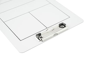 Double-Sided Dry Erase Pickleball Coaching Clipboard, White Board with Court Diagram