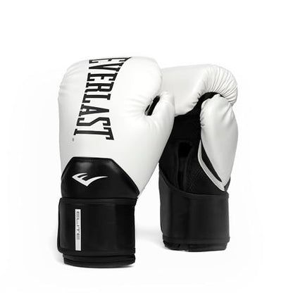 Everlast Elite 2 Boxing Gloves - color: White/Black, size: 12 oz