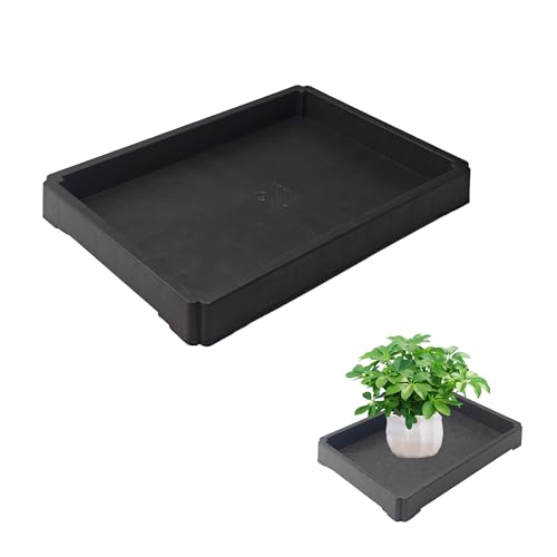 9 Inch Black Plant Saucer Tray, Heavy Duty Resin Flower Pot Drip Tray, Water Catcher for Indoor Outdoor Planters and Seed Starting - size: 9 Inch