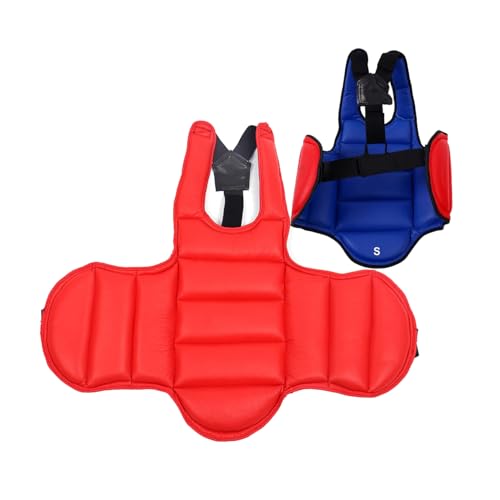 Reversible Karate Sparring Chest Guard, Taekwondo Boxing MMA Martial Arts Muay Thai Kickboxing Training Body Protector - color: Red/Blue, size: X-Large
