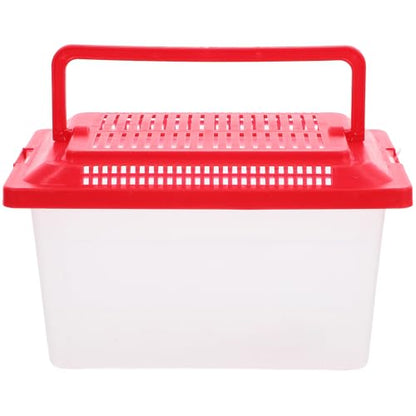 Portable Fish .08X4.33X4.33 Inch Handheld Aquarium Transparent Turtle Box Compact Plastic Pet Hamster Carrier for Travel and Home Use