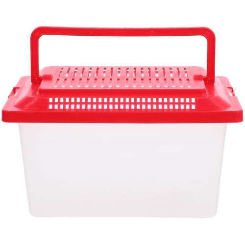 Portable Fish .08X4.33X4.33 Inch Handheld Aquarium Transparent Turtle Box Compact Plastic Pet Hamster Carrier for Travel and Home Use - size: 18x11cm
