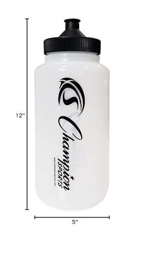 Champion Sports Plastic Water Bottle Set, Quart, Black