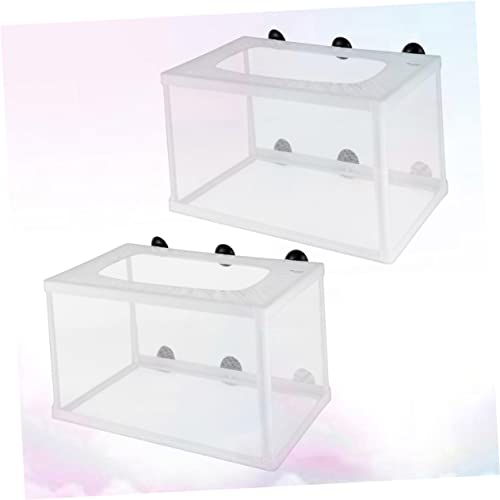 SUPVOX 2pcs Fish Net Big Aquarium Breeder Box Fish Tank Separator Suction Cup Net for