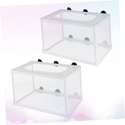SUPVOX 2pcs Fish Net Big Aquarium Breeder Box Fish Tank Separator Suction Cup Net for