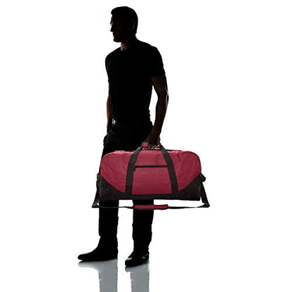 DALIX 25" Big Adventure Large Gym Sports Duffle Bag (Black Grey Navy Blue Red Camo) - color: Maroon