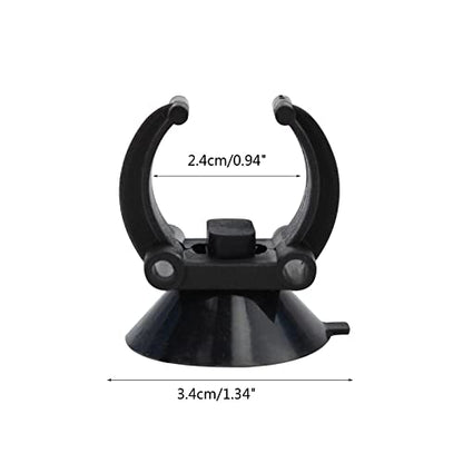 Aquarium Heater Holder Suction Cup Clip Black for Fish for Tube Hose Plant Decoration Sucker Dia 1.34" Clip Dia 0.9 Aquarium Heater Holder Suction Cups