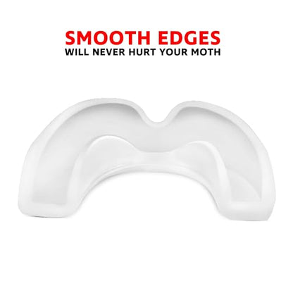 DXM SPORTS Mouth Guard for Youth – Sports Mouthguard for Football, Boxing, Basketball, MMA, Karate, Hockey, Lacrosse, Wrestling and Soccer – Comes with Protective Case (Transparent, Youth) - size: Youth