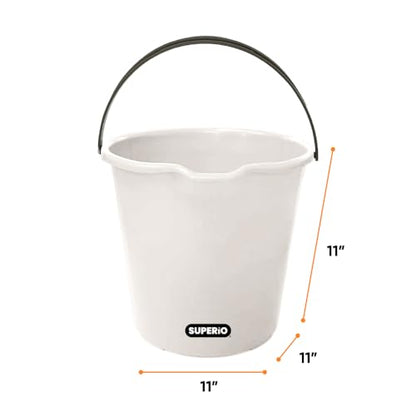 Superio Plastic Cleaning Bucket for Home, 2 Gallon Pail for Mopping with Large Spout - Bucket for Floor Mopping, Car Wash - Bowls for Camping, Fishing