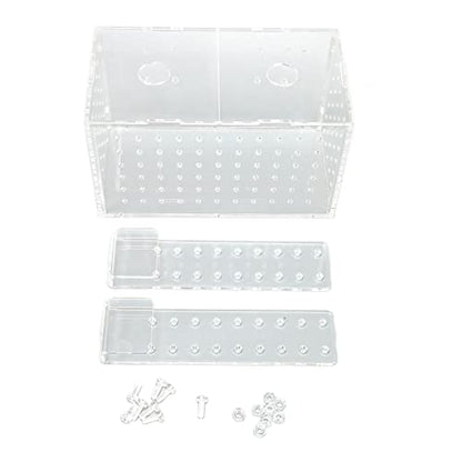 Fish Breeding Isolation Box, Acrylic Aquarium Hatchery 17x9x10cm, Transparent with Hook Installation - Easy Observation, Secure Lid Design, Suitable for Small Fish Tank (17 * 9 * 10CM) - size: 17*9*10CM
