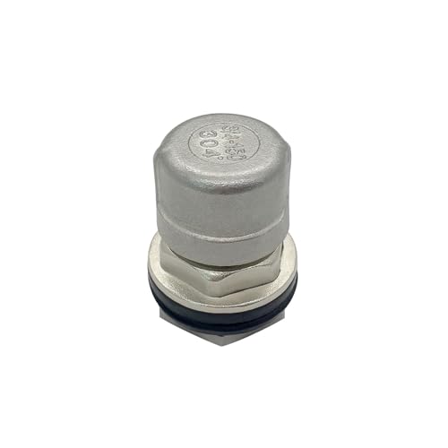 Beduan Stainless Garden Hose Bulkhead Fitting, 3/4" GHT Male to 1/2" Female Bulkhead Water Tank Connector Thru-bulk Fitting for Rain Barrels, Aquariums, Sinks, Irrigation with Caps(Pack of 2)