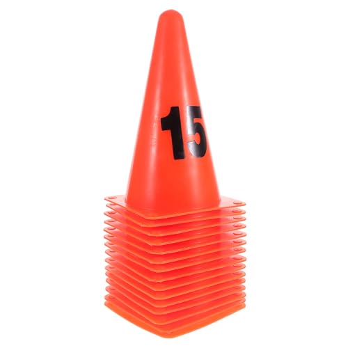 Toyvian 15pcs Plastic Numbered Training Cones Soccer Agility Markers for Basketball and Sports Practice Lightweight and Portable Numerical Identification for Drill Management