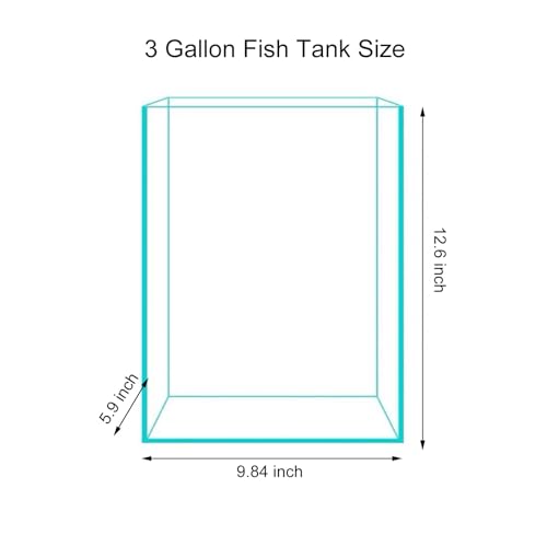 3 Gallon Glass Fish Tank, Easy to Maintain Small Aquarium for Betta/Snails/Shrimp and Aquatic Planting.