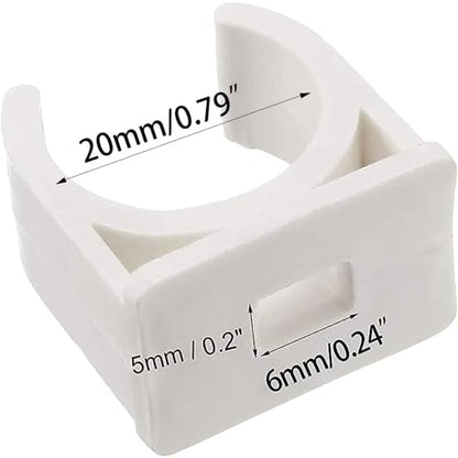 80 Pcs U-Shaped PVC Water Pipe Clamps Clips, U-Shaped Buckles Fit for 1/2" (20mm) Water Pipes,Water Supply and TV Trays Tubing Hose Hanger Support Pex Tubing （White 20mm） - size: 20mm,80Pcs(White)