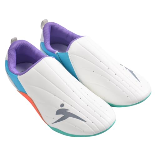 Taekwondo Karate Martial Arts Shoes, Lightweight and Breathable Boxing Shoes for Kids Youth Adult, Unisex - color: White & Green, size: 9.5