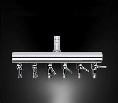 6-Way Aquarium Air Flow Control Lever Valve Chromium Copper Distributor Fish Tank Splitter Pump Accessories 1Pcs