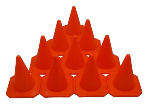 BlueDot Trading 4” Mini Plastic Traffic Cones (10, Orange) - color: Orange