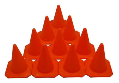 BlueDot Trading 4” Mini Plastic Traffic Cones (10, Orange) - color: Orange
